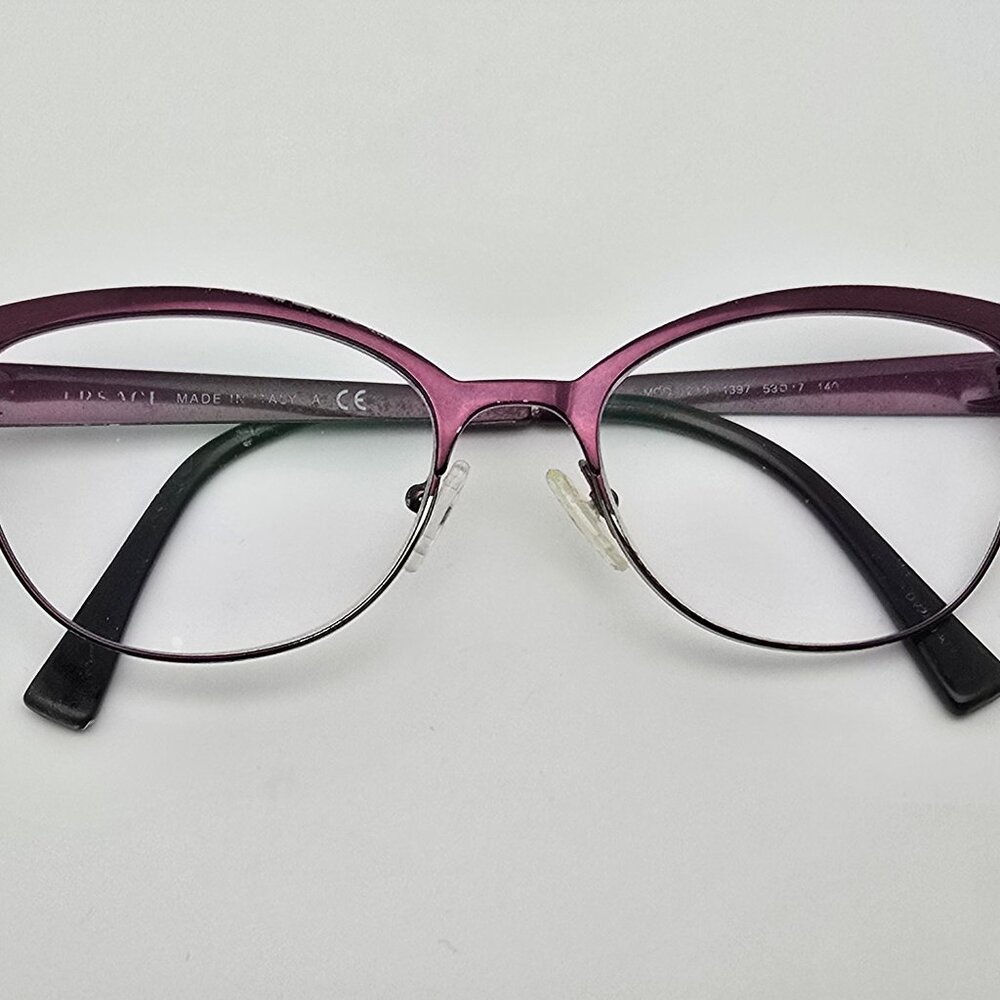 Versace Mod. 1240 1397 Plum Purple Cat Eye Eyeglasses Frame Italy 53-17-140 - Picture 12 of 14